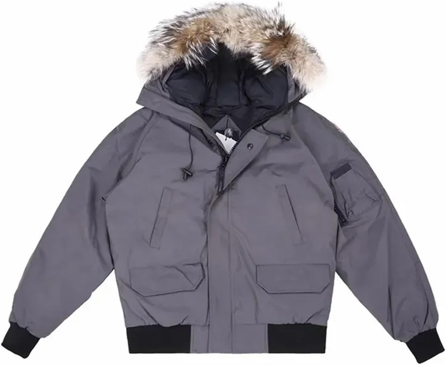 Classic Men's Hooded Down Jacket Warm and Comfortable Parka Puffer Windproof Long Sleeves Top