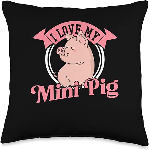 Miniatura 4 de I Love My Mini Pig Cute Miniature Pig Owner Gift I Love My Mini Cute Miniature Pig Owner Throw Pillow, 18x18, Multicolor