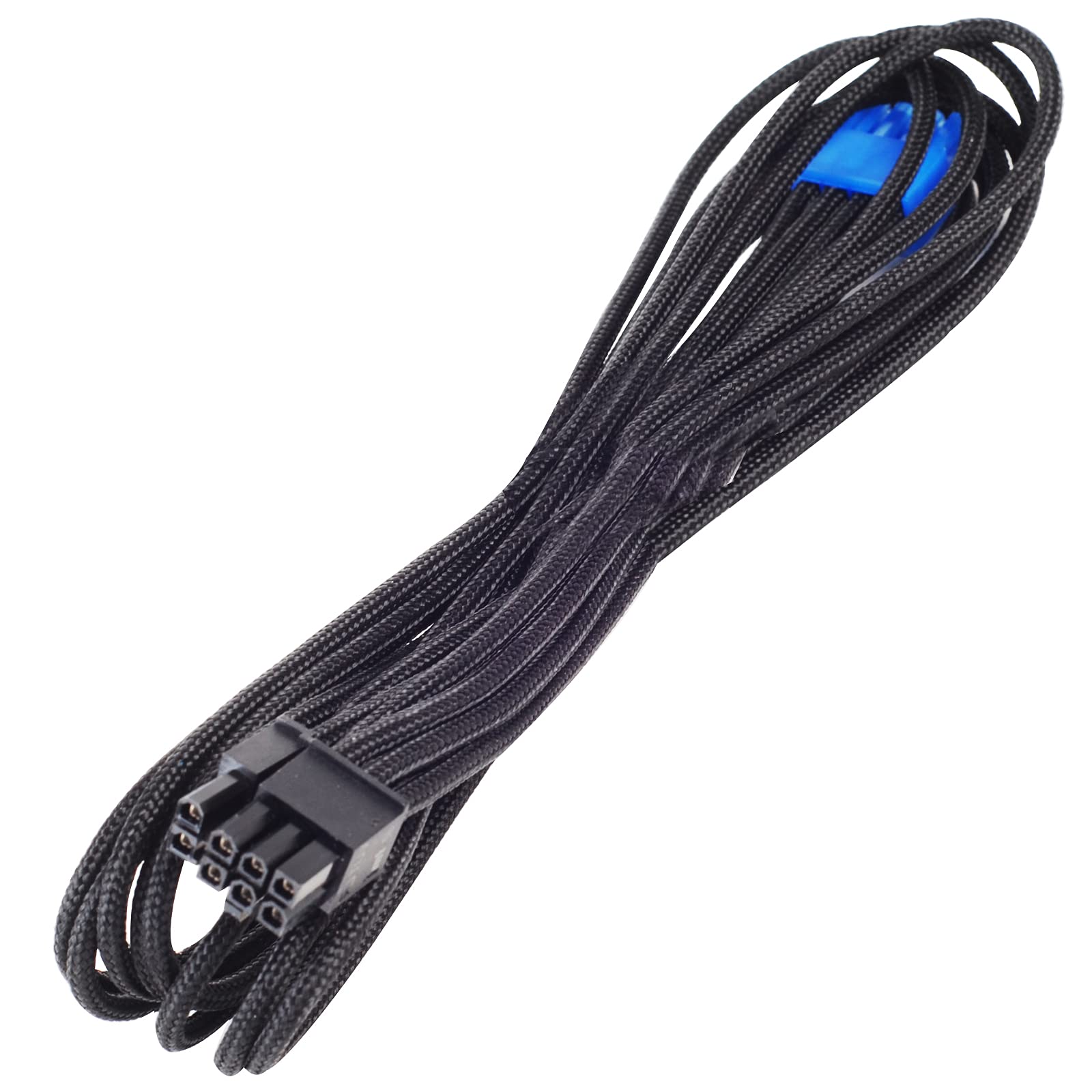 SilverStone black sleeved PSU cable for one PCIe 8pin (6+2), SST-PP06B-PCIE55-X