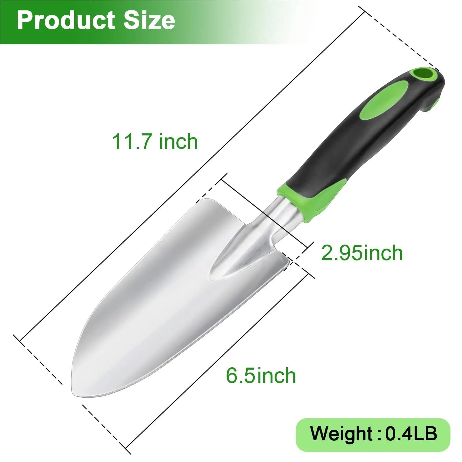 Handgabel Gartenkelle & breite Handschaufel mit spitzer Spitze und weichem, gummiertem, rutschfestem, ergonomischem Griff for Pflanzen, Umpflanzen, Jäten Mokka(A)