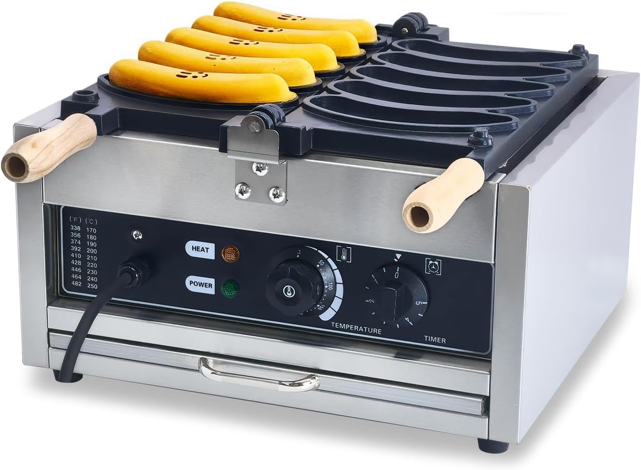 Egg Shaped Waffle Maker,Smiling Face Waffle Maker,Non-Stick Teflon Coating,50-300℃/122-572℉ Adjustable