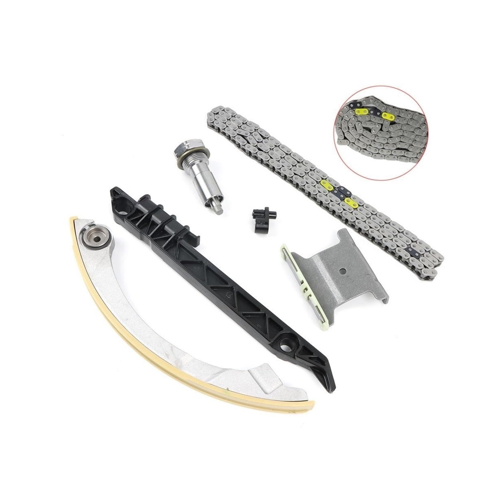 Compatible con el Kit de Cadena de distribución del Motor TKC8002 Juego de Cadena de distribución Tapón de Aceite y Tensor