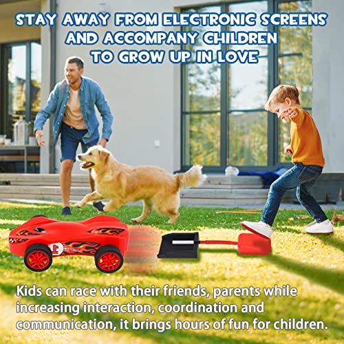 Outside Toys For Kids Ages 4-12, Gifts For Boys Foot Pneumatic Rocket Car, Air Powered Outdoor & Indoor Toys Cars For Boys And Girls, 2 Air Powered Cars 2 Launchers And With Ramp And Finish Line #TOP4