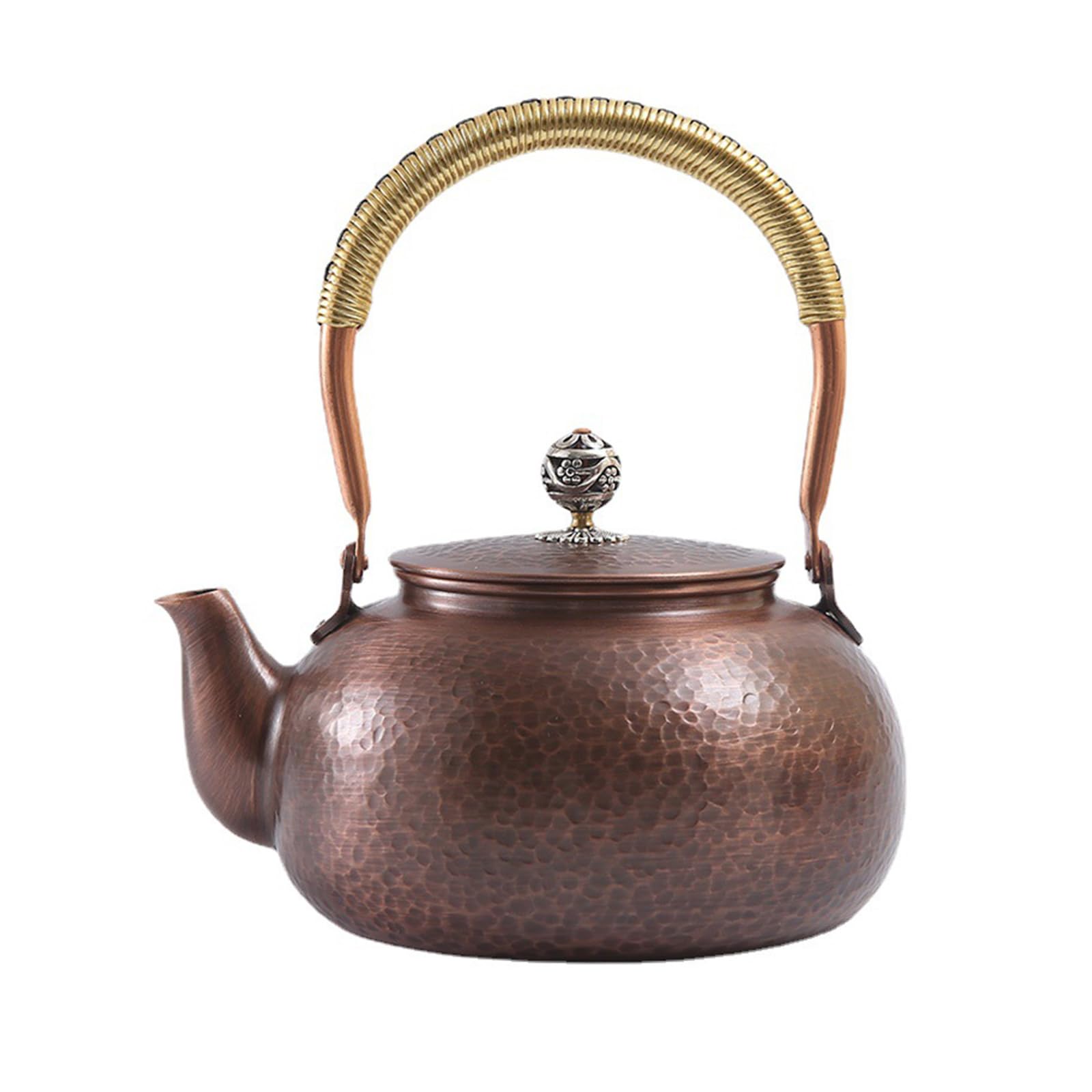 Kalttoy 1200ml Clear Bronze Stovetop Coffeepot Beaten Plan Stove Use Only Artisanal Tisane Container with Gift Packaging Not Electric Bronze Tisane Infuser