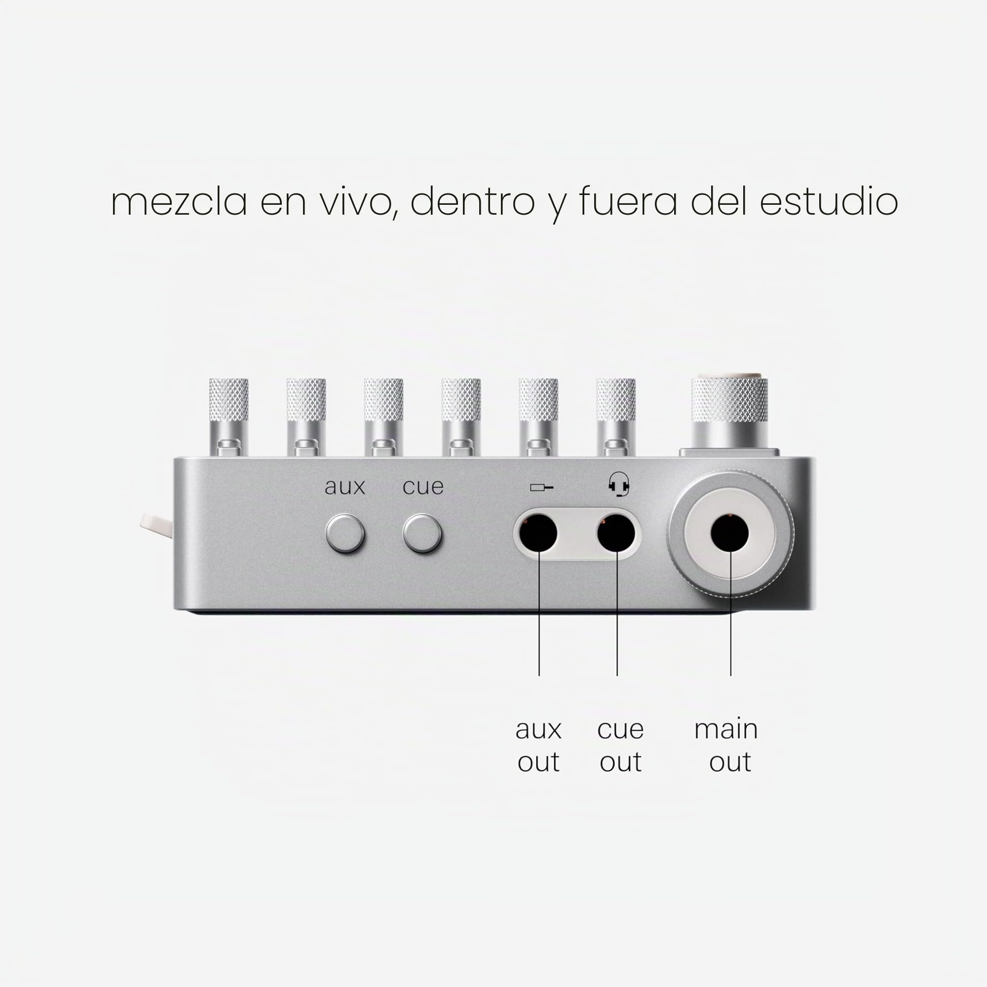 Teenage Engineering TX–6 Mezclador portátil con 6 canales estéreo e interfaz de audio USB con batería recargable de 8 horas, midi BLE y USB, compatible con iOS