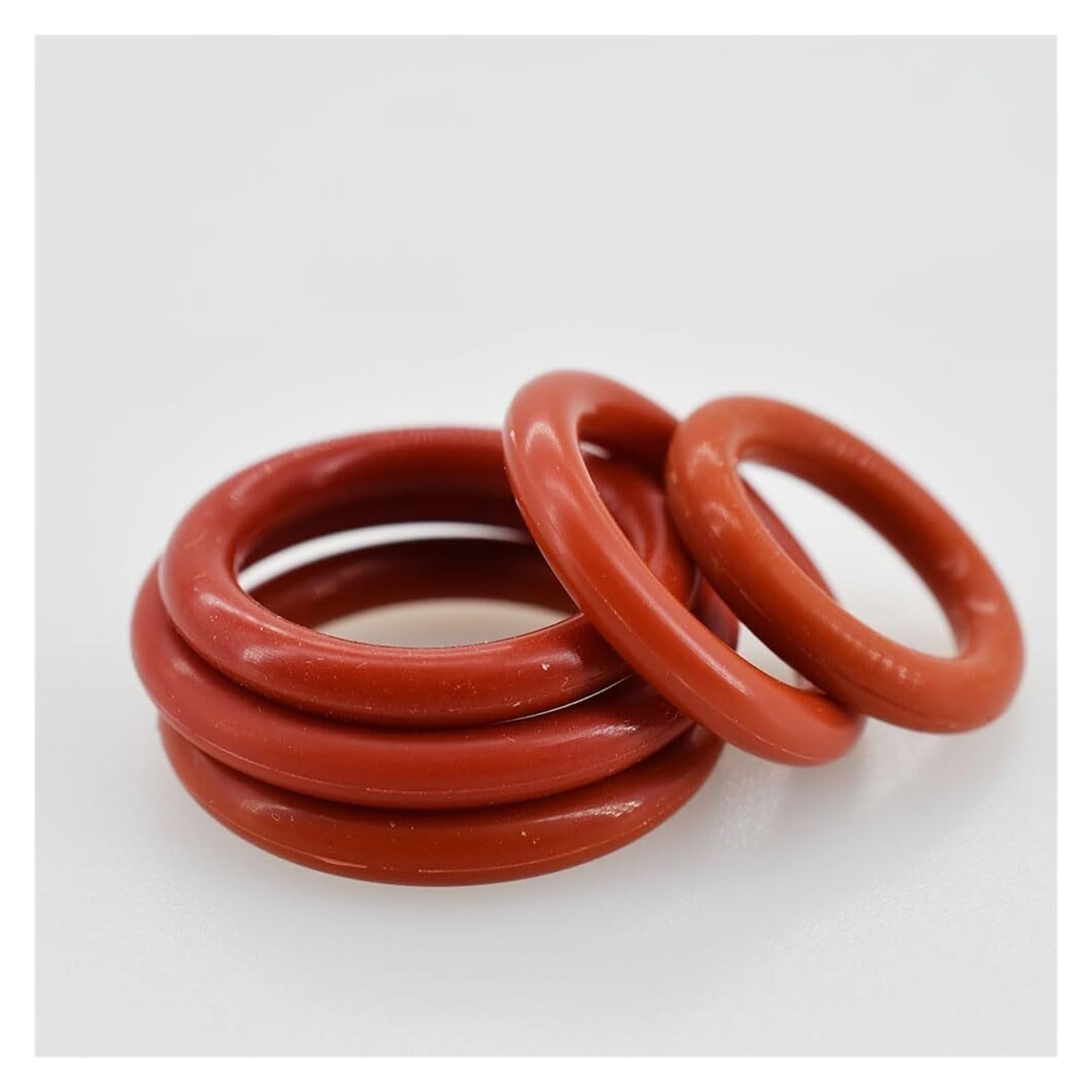 O-Ring Dicke CS 1 mm 2 mm 3,1 mm Unterlegscheiben Rotes Silikon VMQ O-Ringe Dichtung Dichtung in Lebensmittelqualität Wasserdichter isolierter Gummi Silikon-O-Ring(100Pcs,OD 20mm CS 3.1mm)