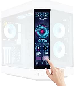 GeeekPi 12.6 Inch IPS LCD Touch Screen Monitor FHD 1920x515 Display, Fit for Hyte Y60 PC Case CPU GPU Secondary Monitor Panel, Built-in Dual Speakers, Plug &amp; Play,with up to 10-Points of Multi-Touch