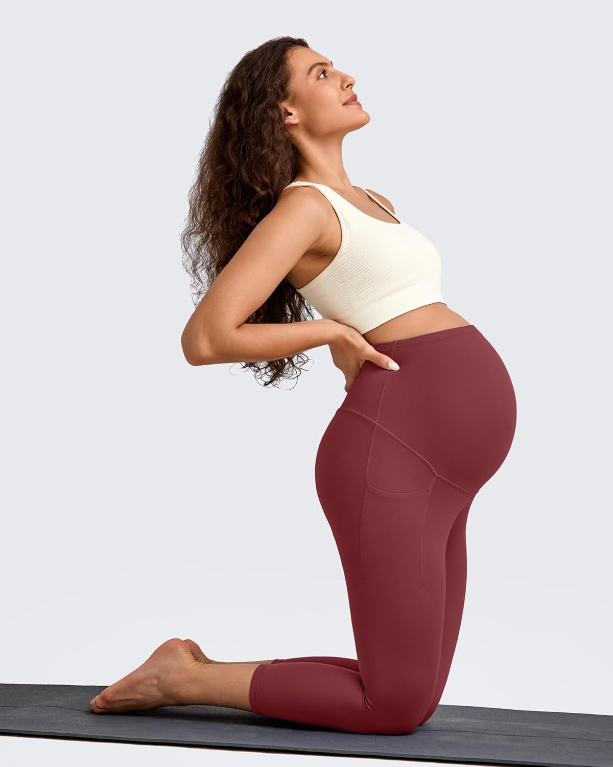 G4Free BareFeel Maternity Leggings with Pockets Over The Belly Stretchy Workout Yoga Pregnancy Pants - Image 3