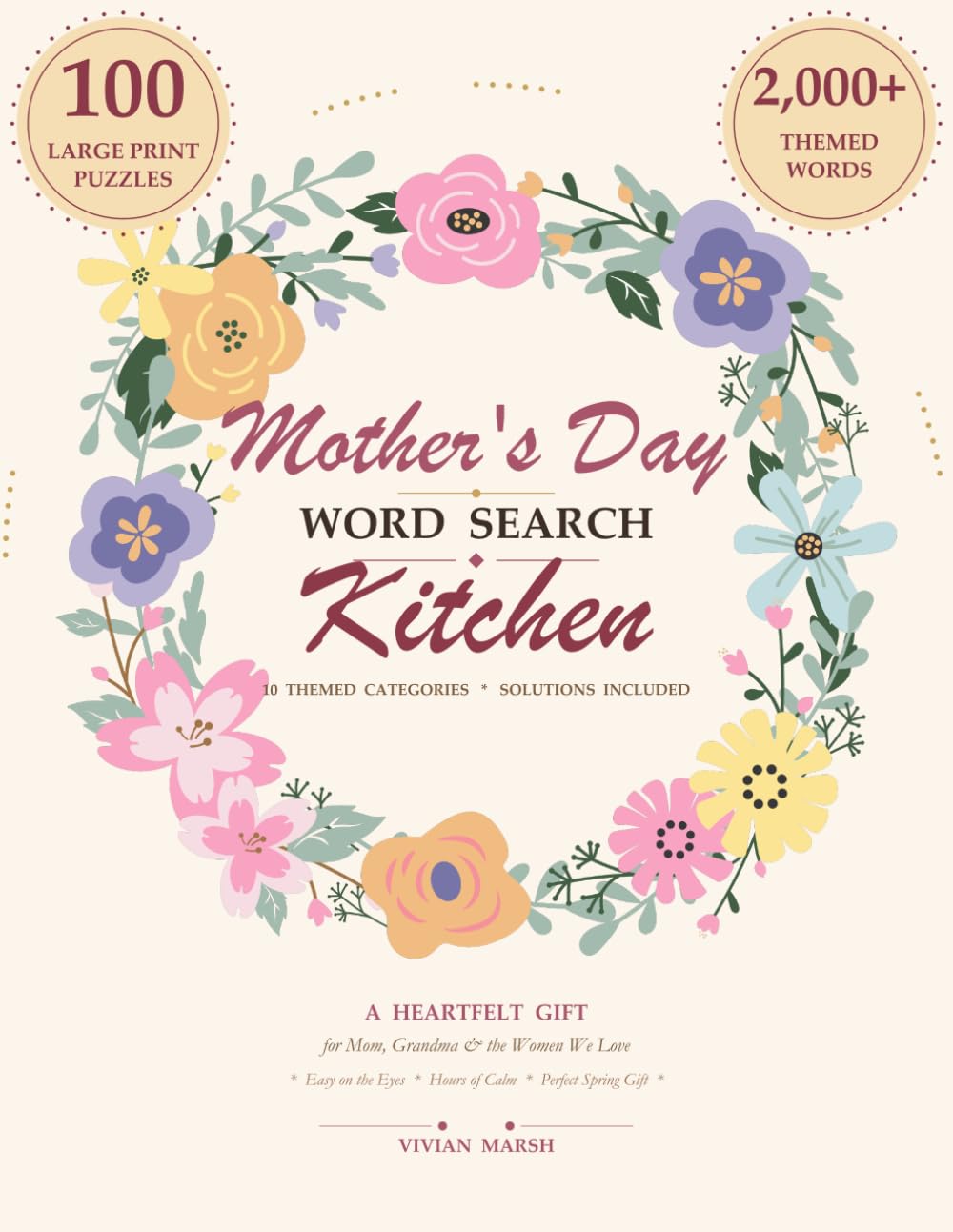 Mom's Kitchen - Large Print Word Search: 100 Large Print Cooking Puzzles Sorted by Topic - The Perfect Mother's Day Gift