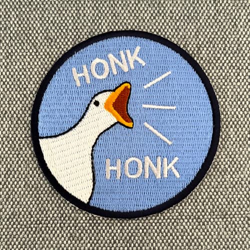 Urbanski Patch Honk Honk kreischende Gans angry Goose zum Aufbügeln 7,3 x 7,3 cm | Aufnäher Applikation Bügelbild