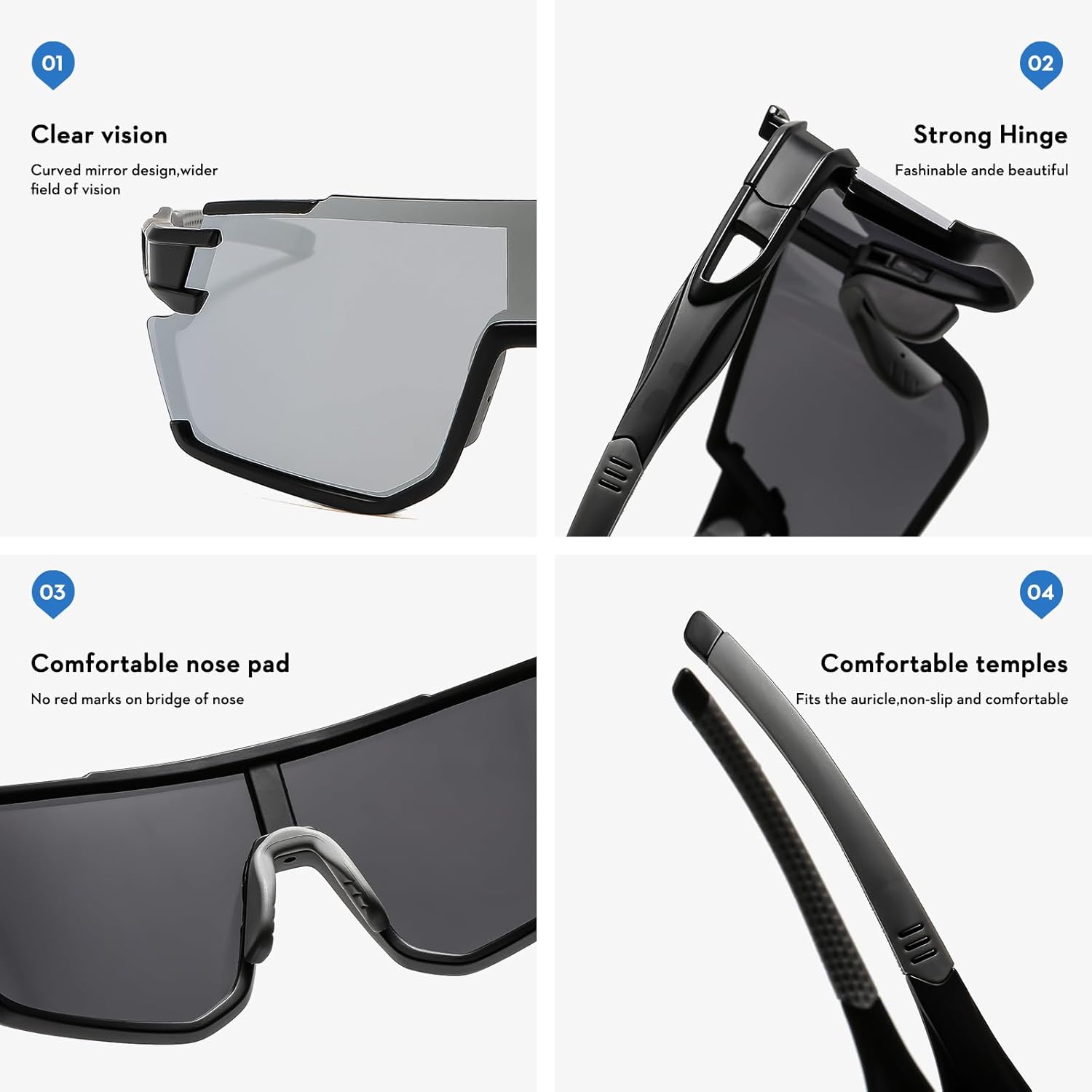 Suertree Polarized Cycling Sunglasses for Men Women UV Protection with Myopia Clip Baseball Biking Running MTB Sun Glasses - Image 7