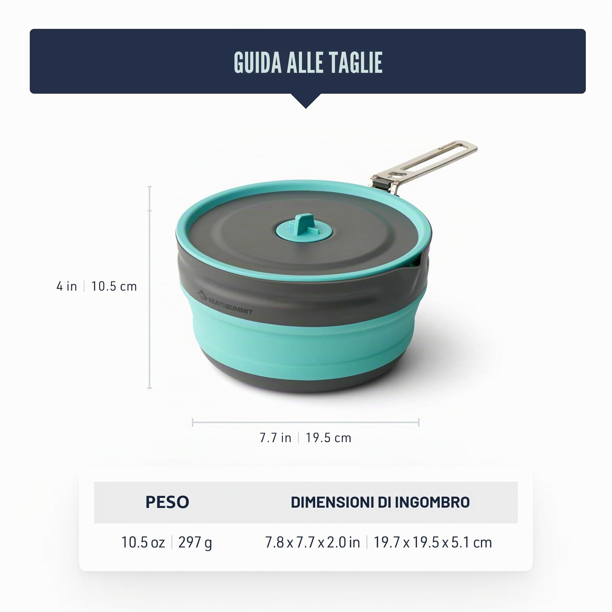 Sea to Summit Frontier Ultralight - Pentola Pieghevole per Campeggio, 2,2 Litri