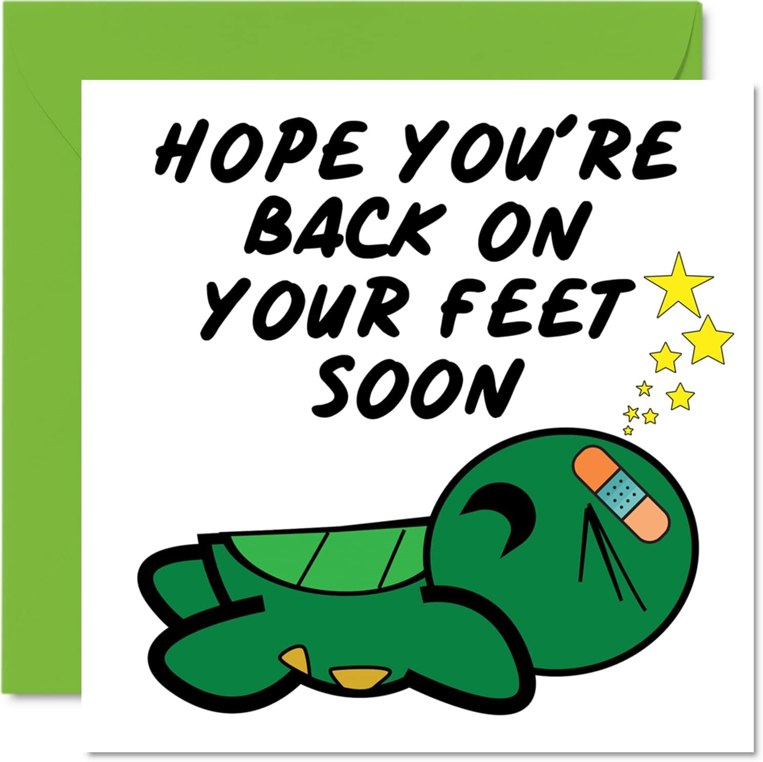 Funny Get Well Soon Cards for Men Or Woman - On Your Feet - Get Well Cards for Women, Speedy Recovery Card, 5.7 x 5.7 Inch Joke Humor Get Well Greeting Cards for Friend Brother Sister Coworker