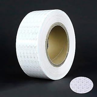 Cinta reflectante de 10 m x 5 cm, autoadhesiva, cinta reflectante de alta intensidad, cinta reflectante blanca, pegatina...