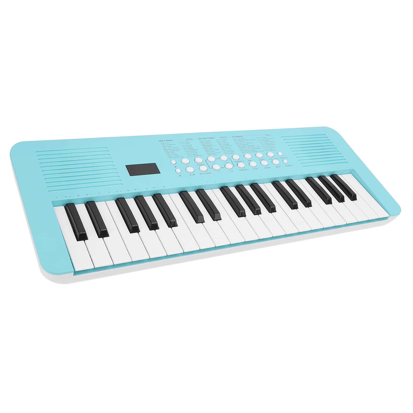 Klawiatura Muzyczna Przenośny Fortepian Elektroniczny, 37 Klawiszy z 200 Tonami i Rytmami, dla Dzieci, Początkujących (NIEBIESKI)