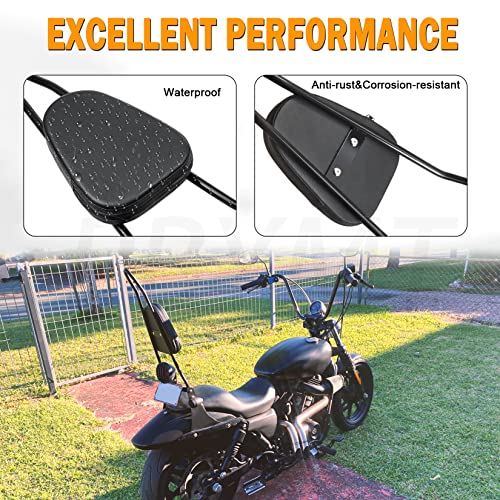 Pbymt Black Detachable Passenger Sissy Bar Backrest Pad Compatible For Harley Davidson Sportster Xl1200 Xl883 2004-2023 #TOP3