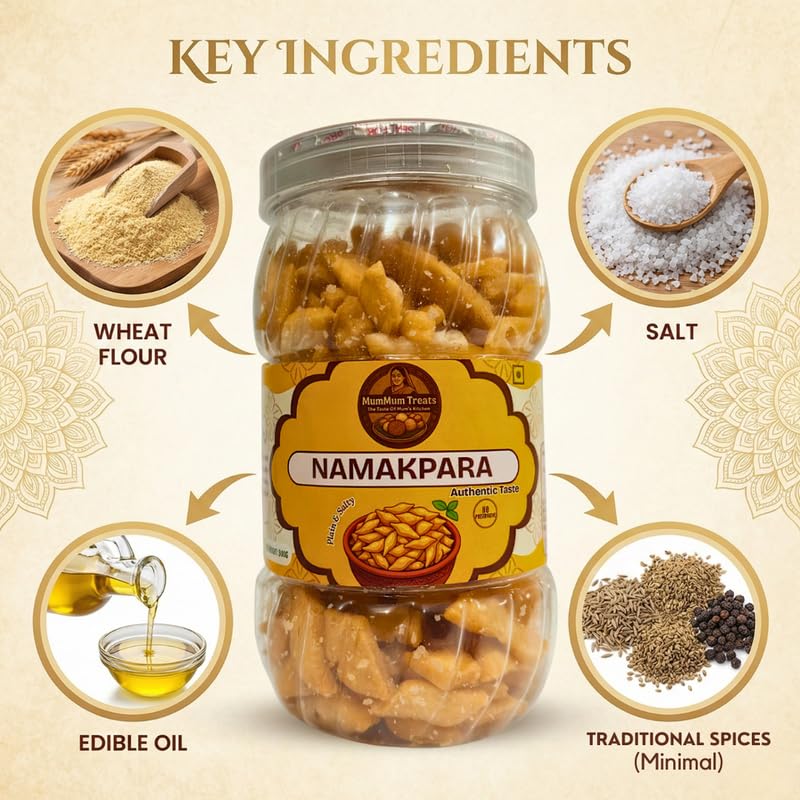 Image of MumMum Treats Namakpara 300g | Classic Crispy Snack | Homemade Style Crunchy Namkeen for Anytime Munching