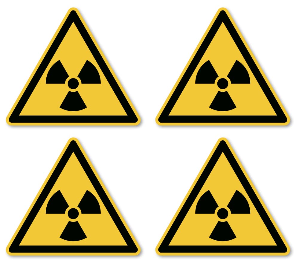 Adesivi Di Avviso Sostanze Radioattive – W003 ISO 7010, 12 Pezzi Da 2,5 Cm, Per Sicurezza Industriale