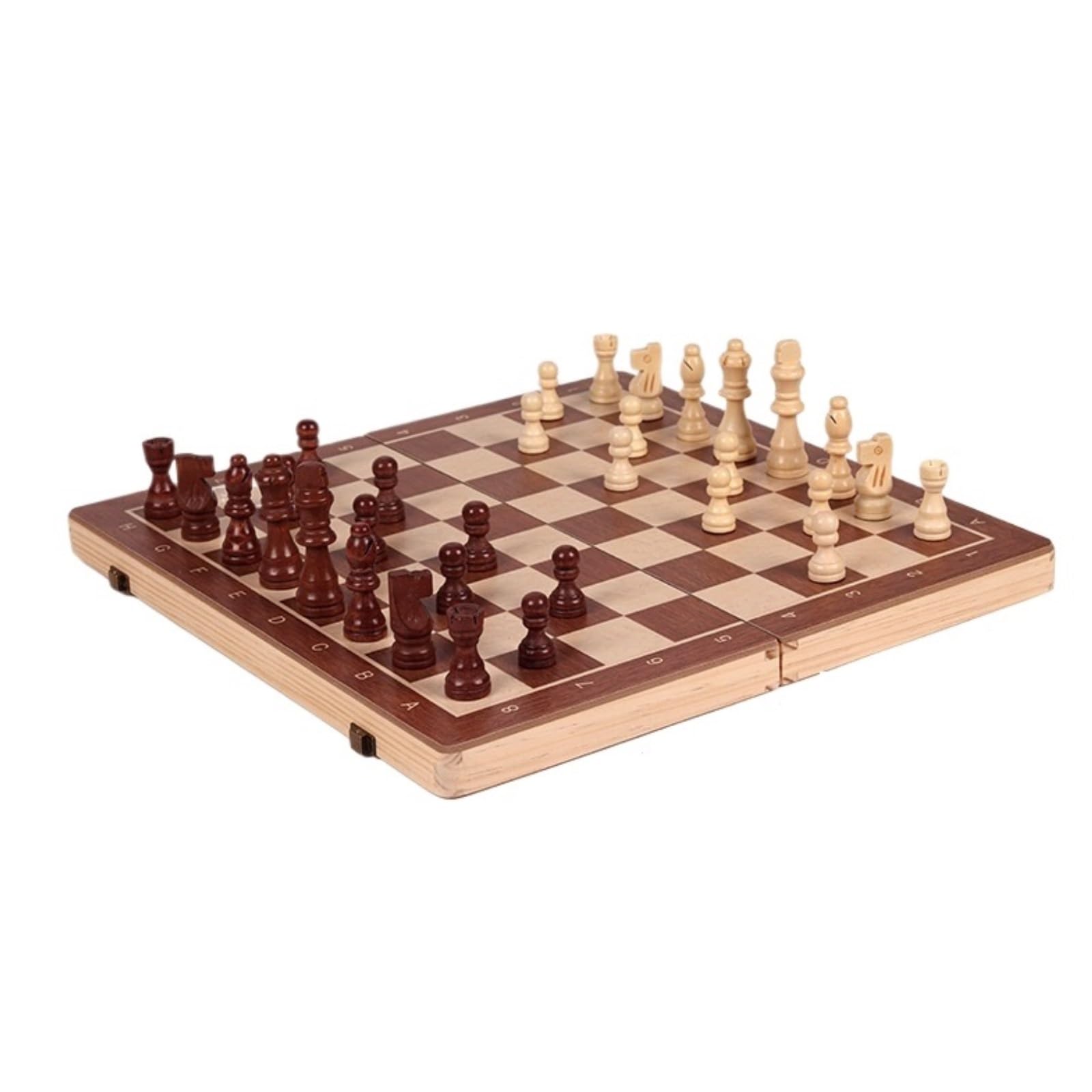 Ajedrez Juego de ajedrez y Damas de Madera magnético 2 en 1 Plegable