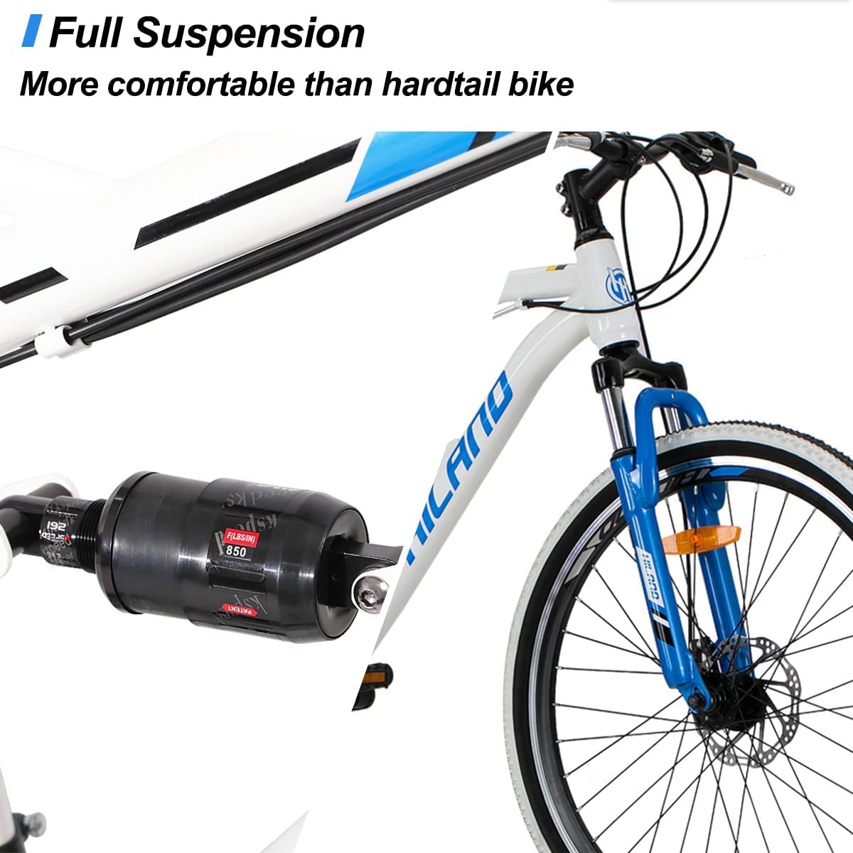 Amazon | Hiland フルサスペンション メンズ マウンテンバイク、シマノ