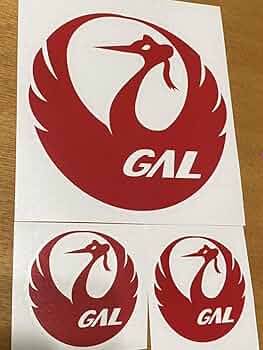 JAL ステッカー JAL国際線就航70周年〕JALオリジナル ステッカー レッド(レッド