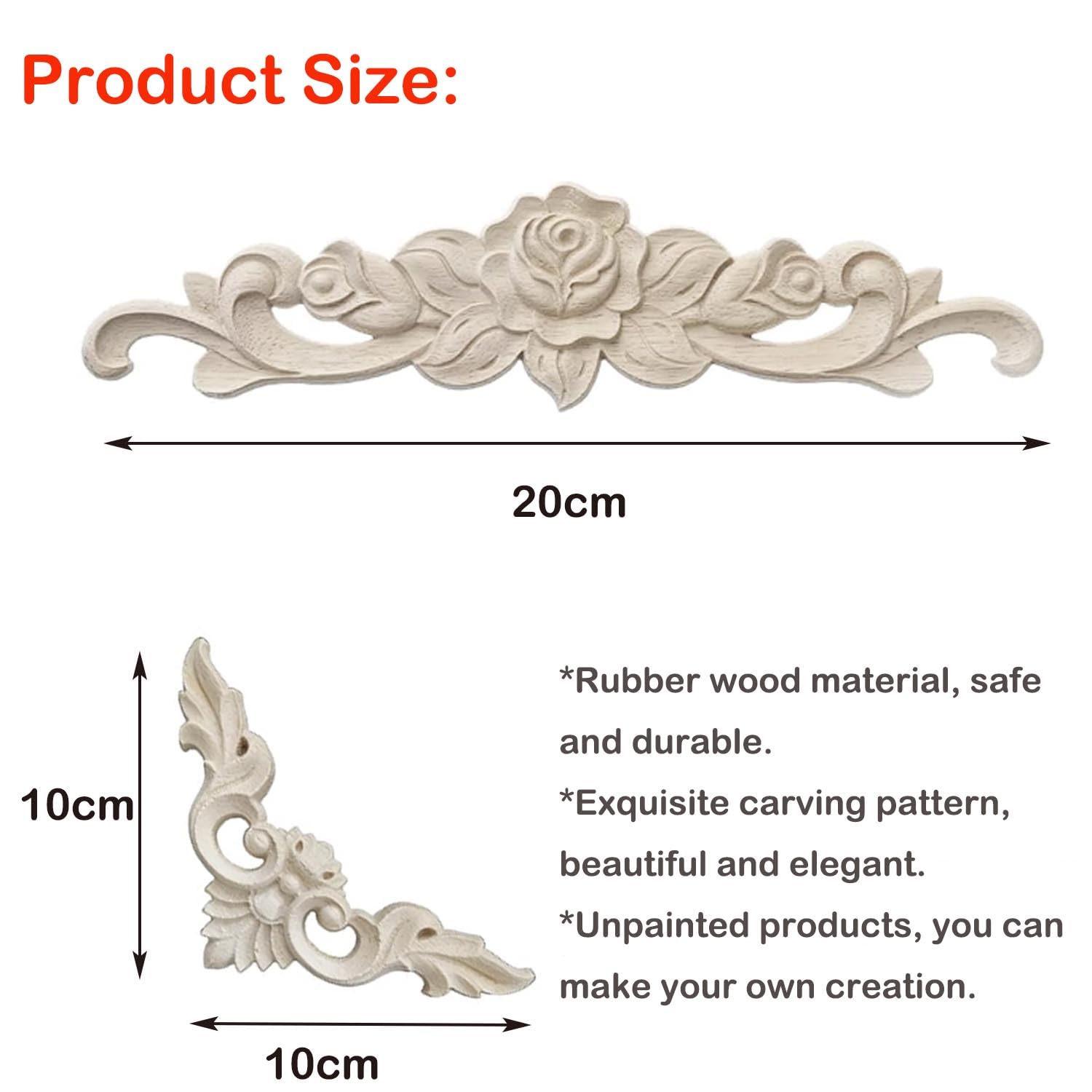 8 Fregi In Legno Intagliato Per Decorazione Mobili - Applique Angolari E Lunghe - Foto 5