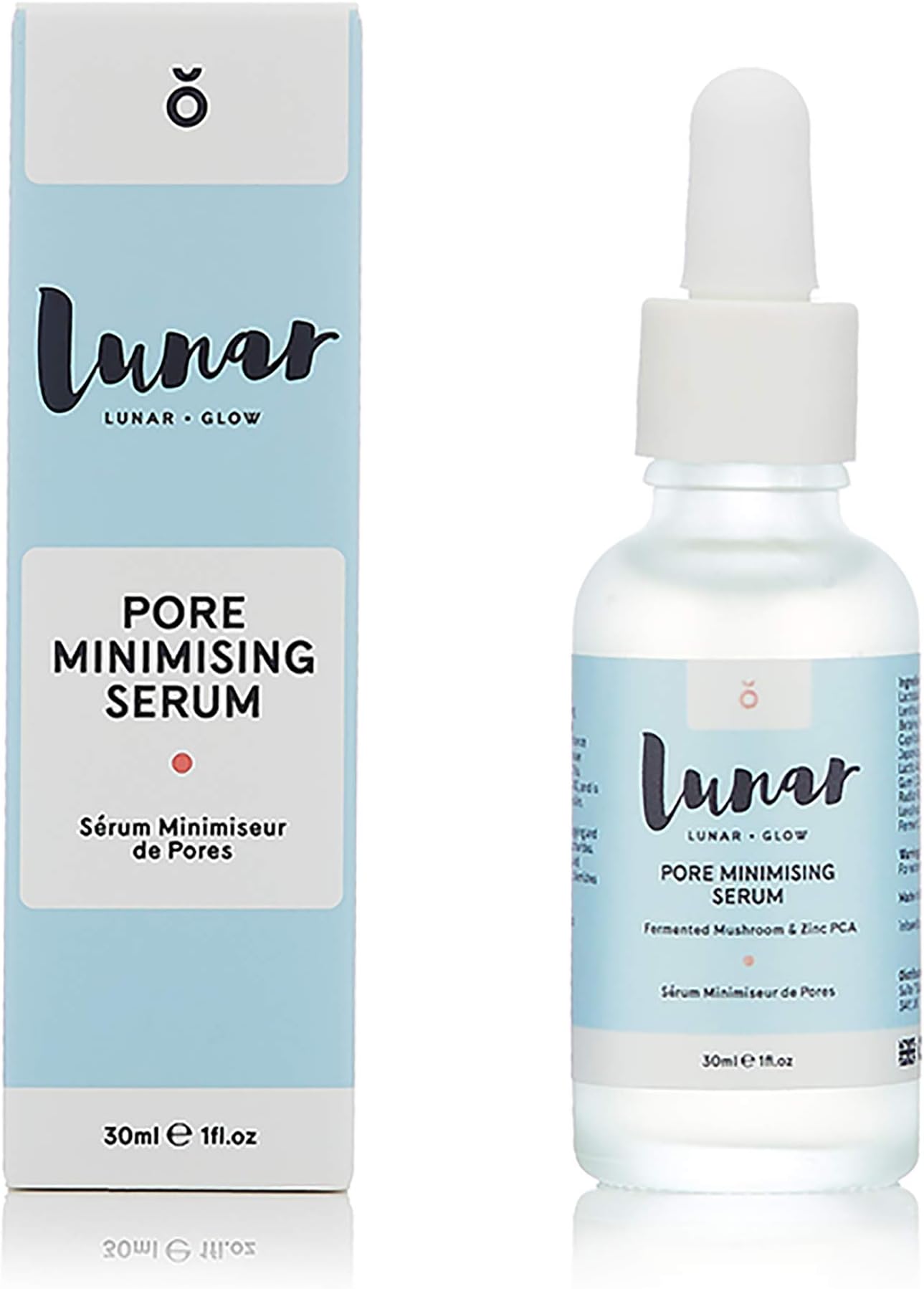 Lunar Glow Pore Minimizing Serum , skin care solution designed to enhance cell turnover, minimise pore size while also increasing hydration and skin firmness 1 Fl. Oz / 30ml