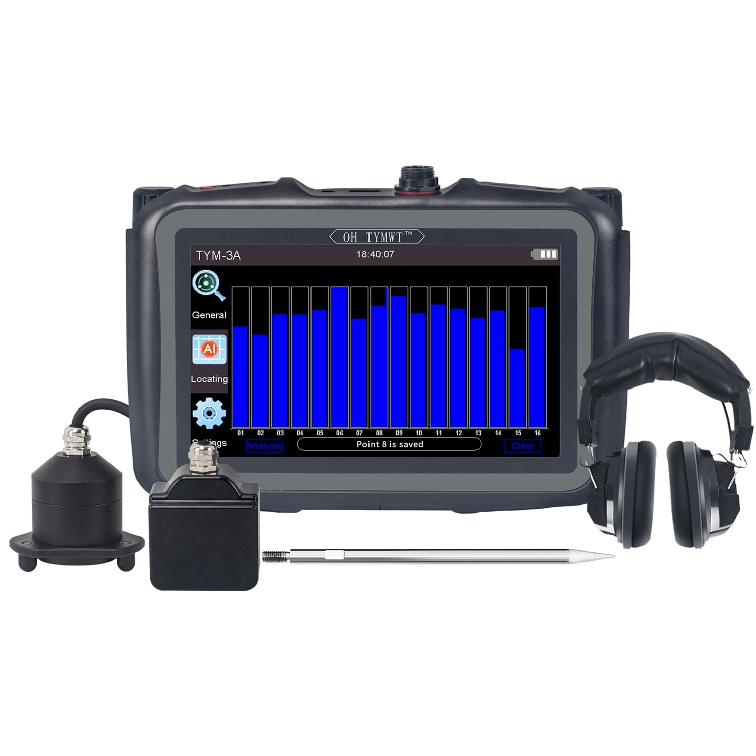 TYM-3A Water Leak Detector, Al-Assisted Under Slab Water Leak Detector, Multiple Sensor Options Water Leak Finder Underground-image-44