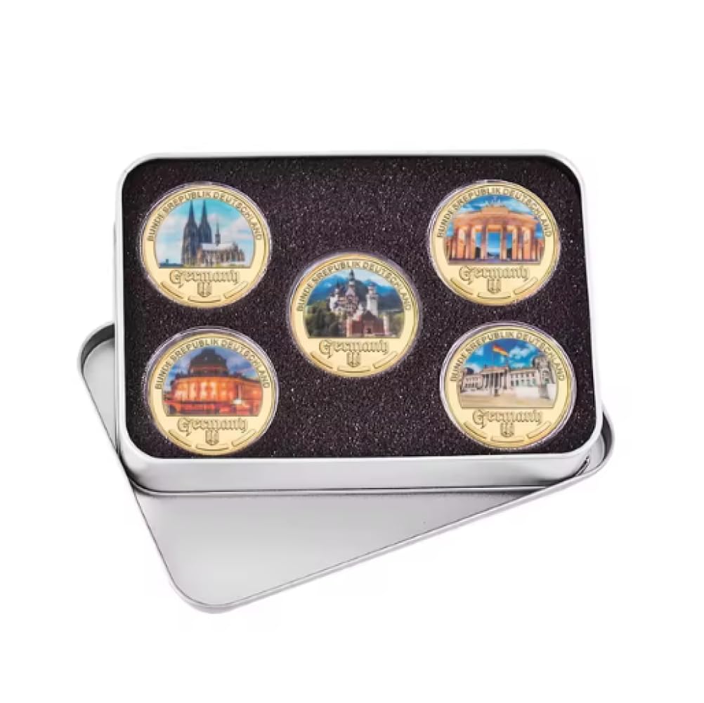 Moneda Conmemorativa Arquitecturas emblemáticas alemanas Moneda de desafío bañada en Oro Atracciones Famosas Moneda Alemana Regalo Coleccionable de Recuerdo