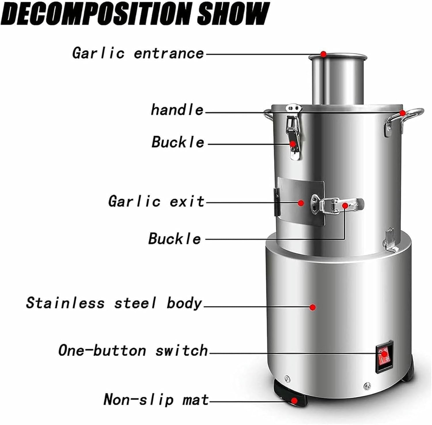 Electric Commercial Garlic Peeling Machine, Whole Garlic Can Be Added Directly, Stainless Steel Garlic Clove Peeler