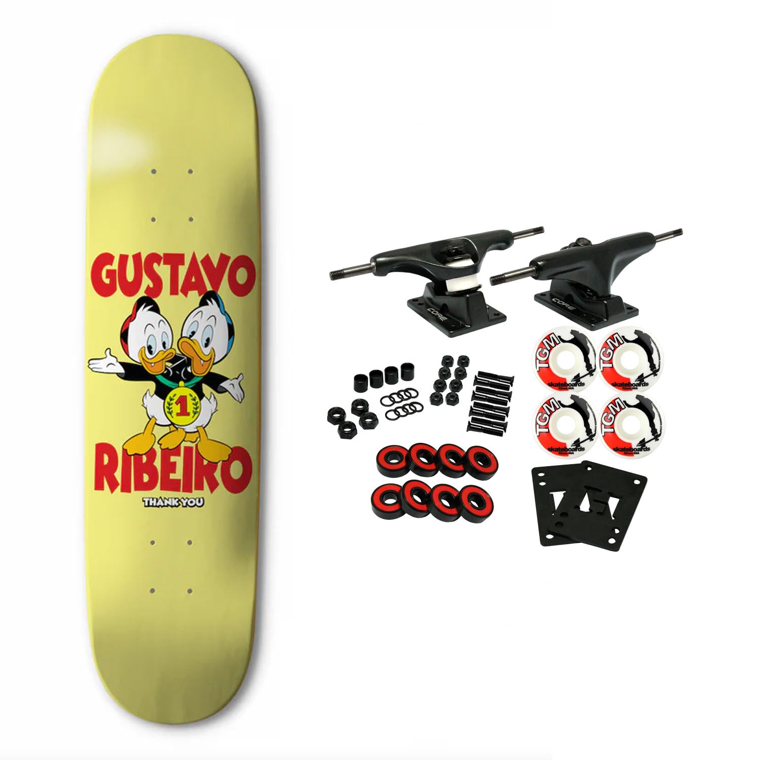 Thank You Skateboard Complete Ribiero Twins Yellow 8.25