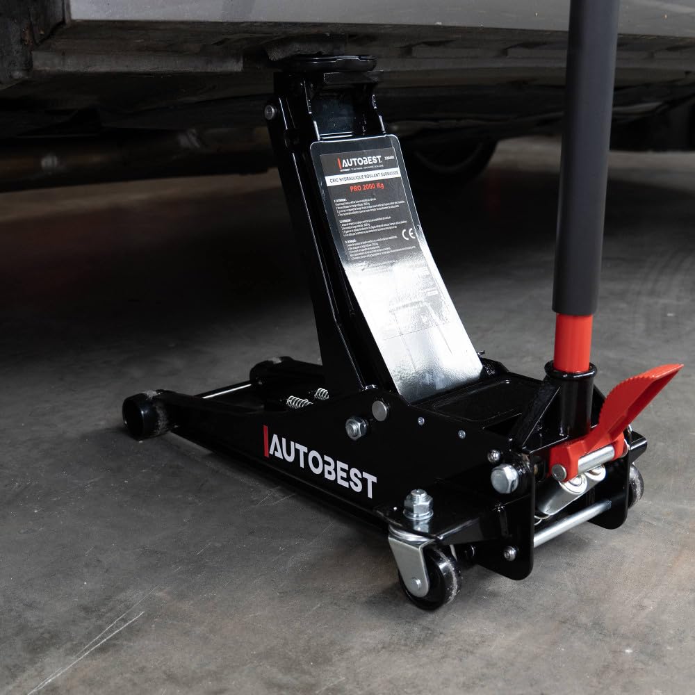 Autobest Cric Pro hydraulique Roulant surbaisse 2 tonnes Double Pompe