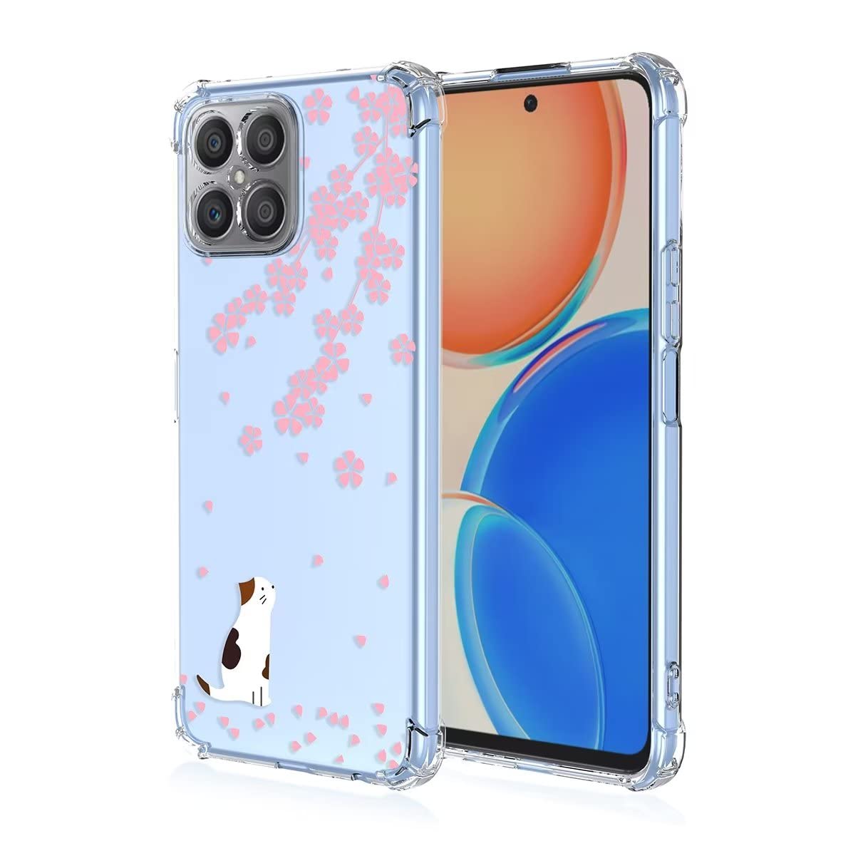 HAOYE Cover per Nokia C22, Stile di Pittura a Colori Freschi Silicone Morbido Trasparente TPU Bumper Ultra Sottile Antiurto Custodia Case, Giardino