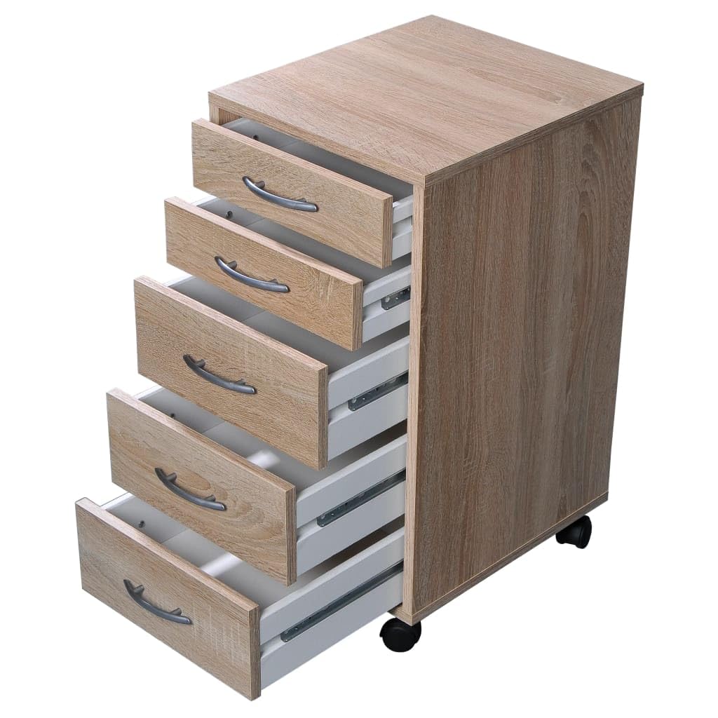 FMD Möbel, 336-001E Freddy Beistellcontainer in ausführung eiche nachbildung, melaminharz beschichtete spanplatte, maße 33.0 x 63.5 x 38.0 cm (BHT)