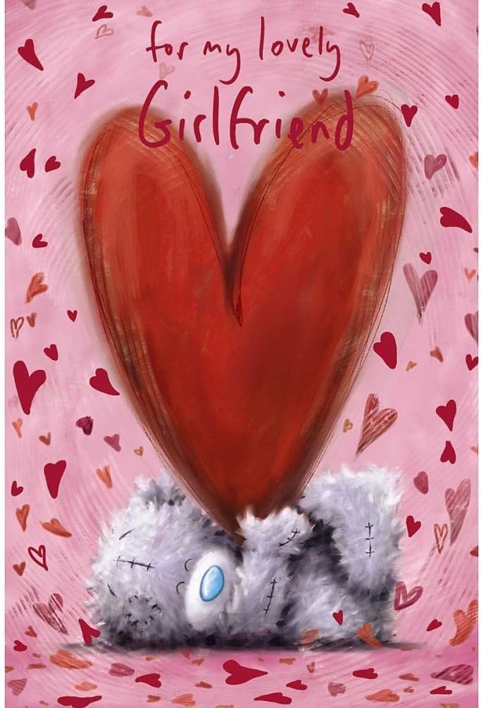 Me To You Tatty Teddy 'For My Lovely Girlfriend' Valentine's Day Card, 6 x 9 Inches - Softly Drawn Design