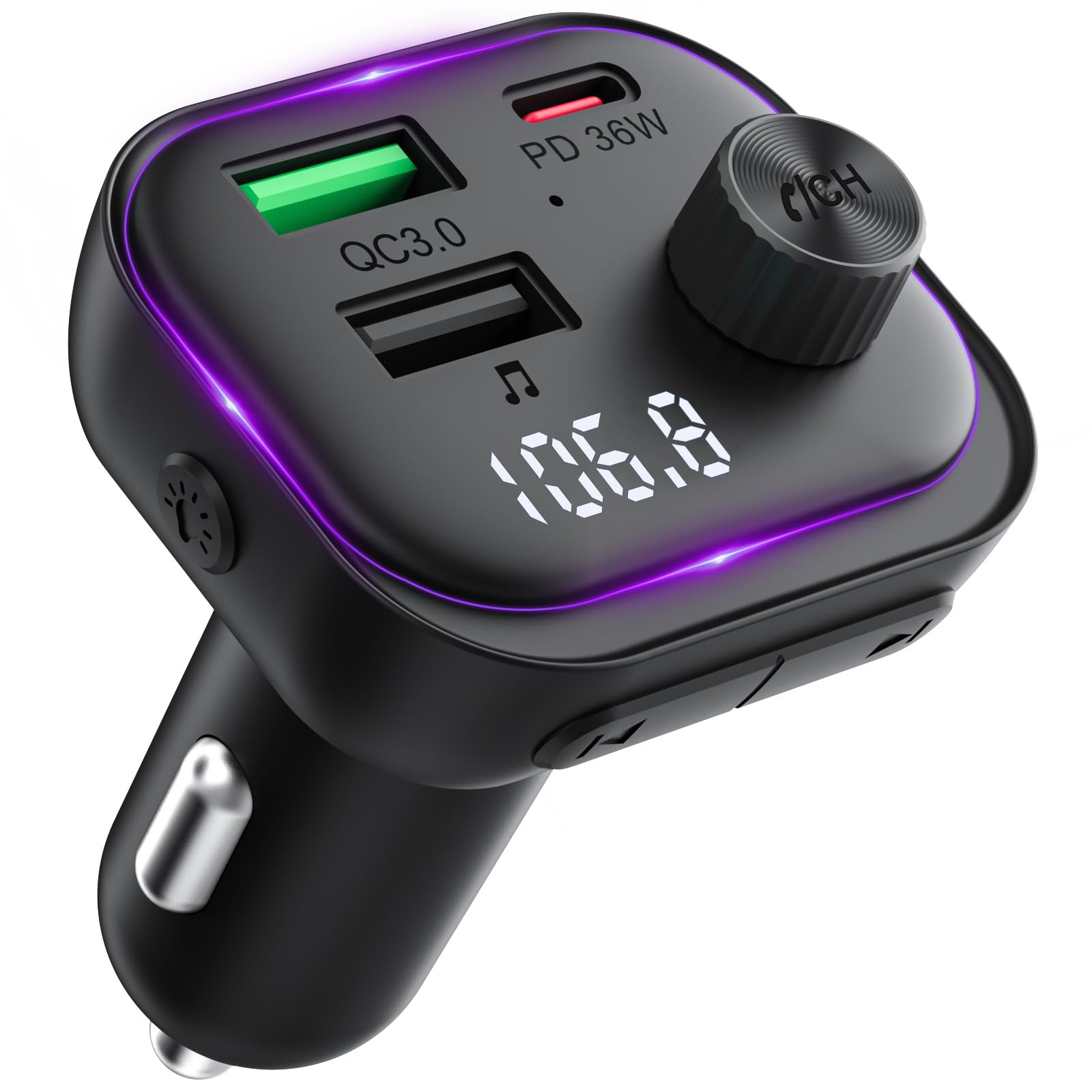 EOIWUY Bluetooth Adapter Auto - FM Transmitter Mit Schnellladung & Kristallklang