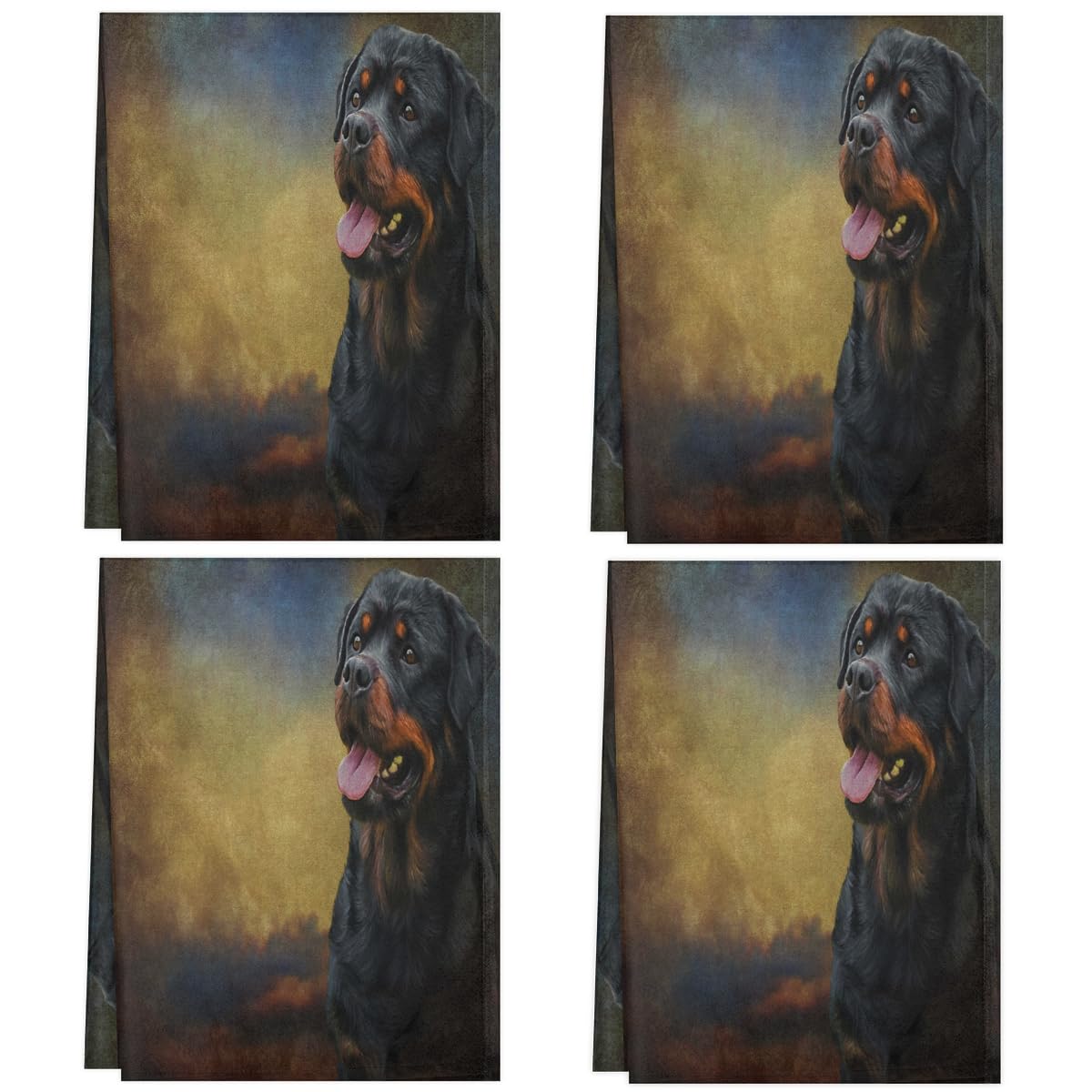 Rottweiler Geschirrtücher Aus Waffelmikrofaser – 40,6x61 Cm, Saugstark, Schnell Trocknend