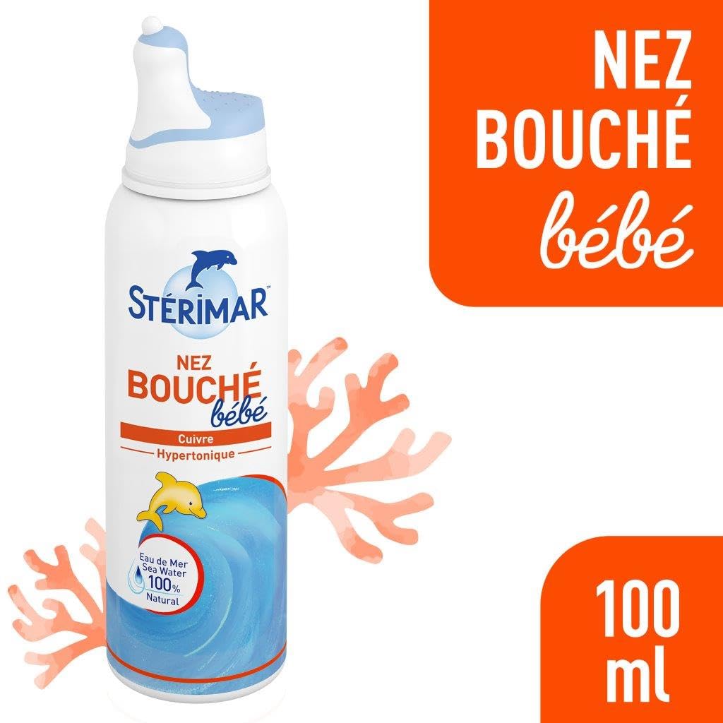 STÉRIMAR Nez Bouché Bébé - Spray Nasal pour Bébés à partir de 3 mois, Débouche le Nez, à l'Eau de Mer 100% Naturelle & Cuivre, Formule Hypertonique, 100 ml
