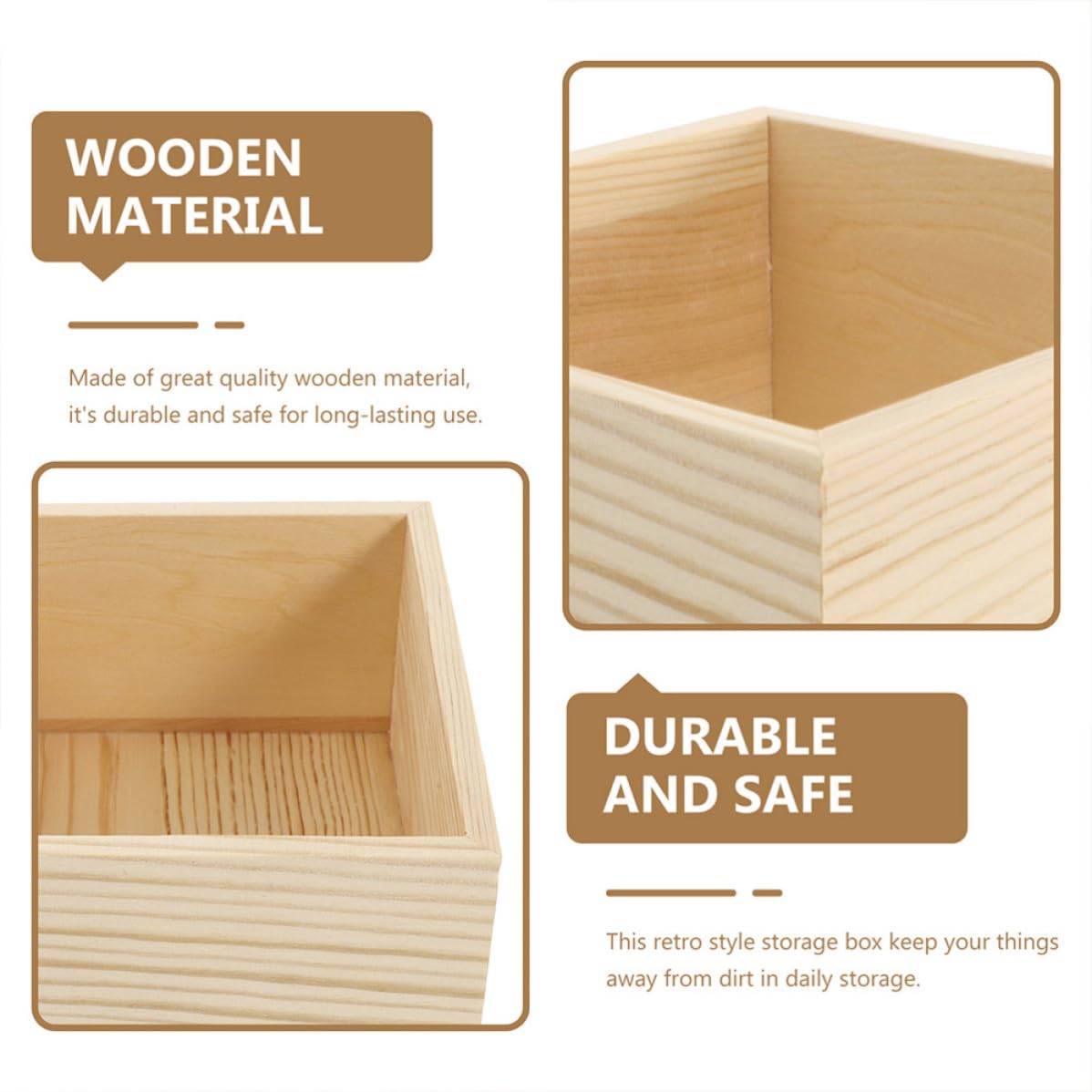 6 Piezas Caja de Madera para Guardar Objetos Pequeños, Organizador