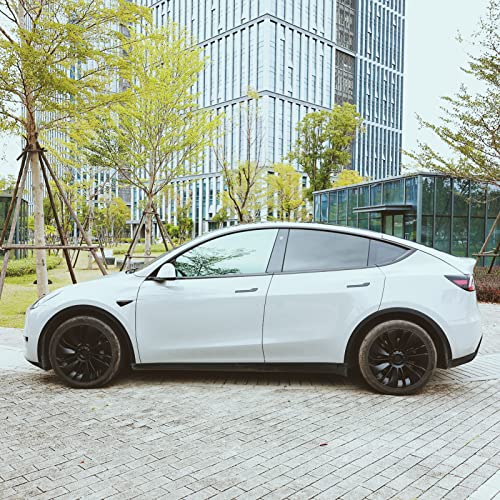 Cyberbeans 4Pcs For Tesla Model Y Wheel Cover Hubcaps Hub Caps Replacement Steering Wheel Rim Protector Kit Exterior Accessories,Matte Black 19 Inch New #TOP1