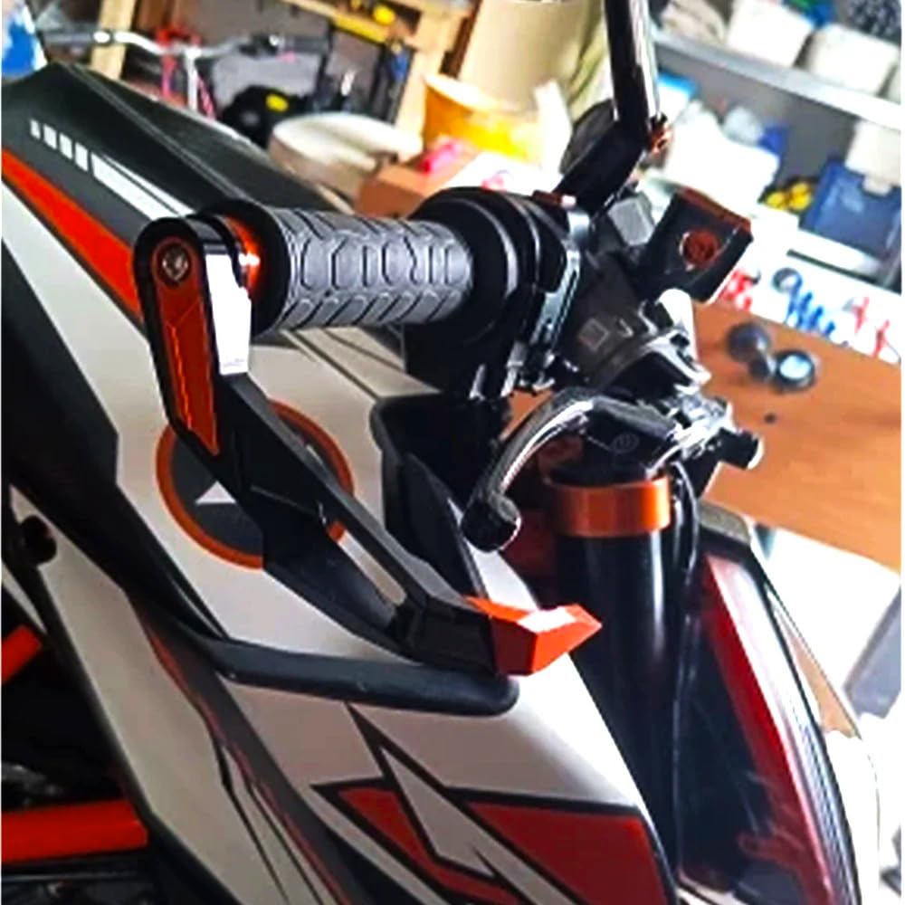Compatibile con DUKE 390 125 200 790 250 690 1290 Super Duke R RC390 Accessori Moto Manubrio Protezione Freno Alluminio Moto Leva Frizione Paramani Protector (Arancione)