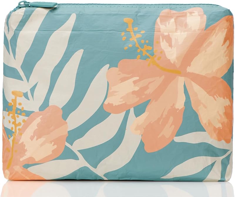 Necessaire pequena ALOHA Collection Pink Salt/Tide com zíper