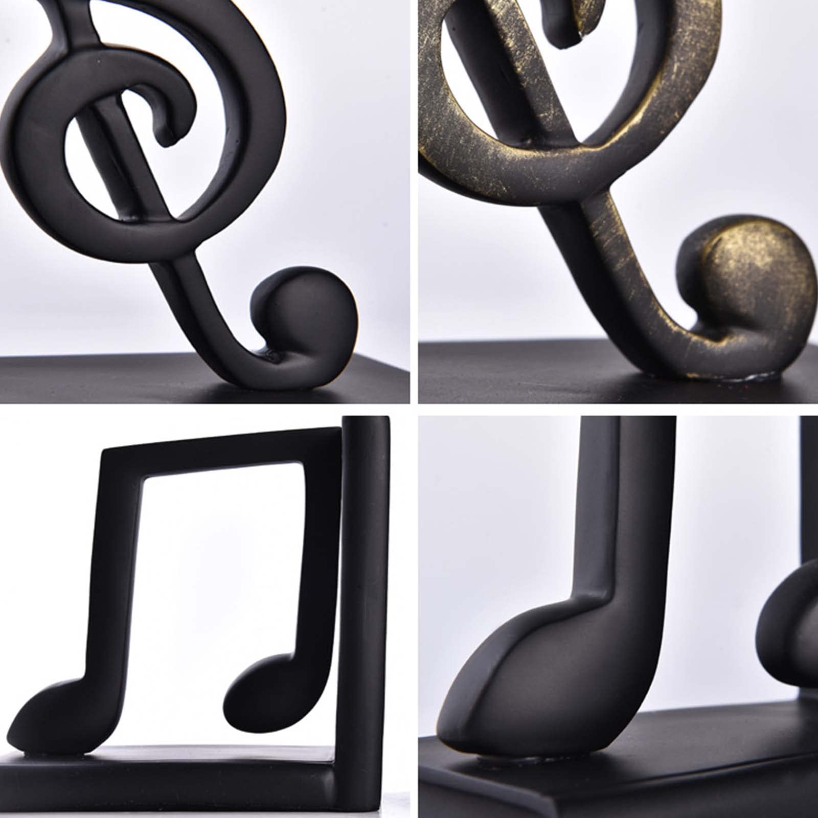 Fermalibri a forma di nota musicale, 2 pezzi, in resina, decorativi, per gli amanti della musica, perfetti per la casa e l'ufficio