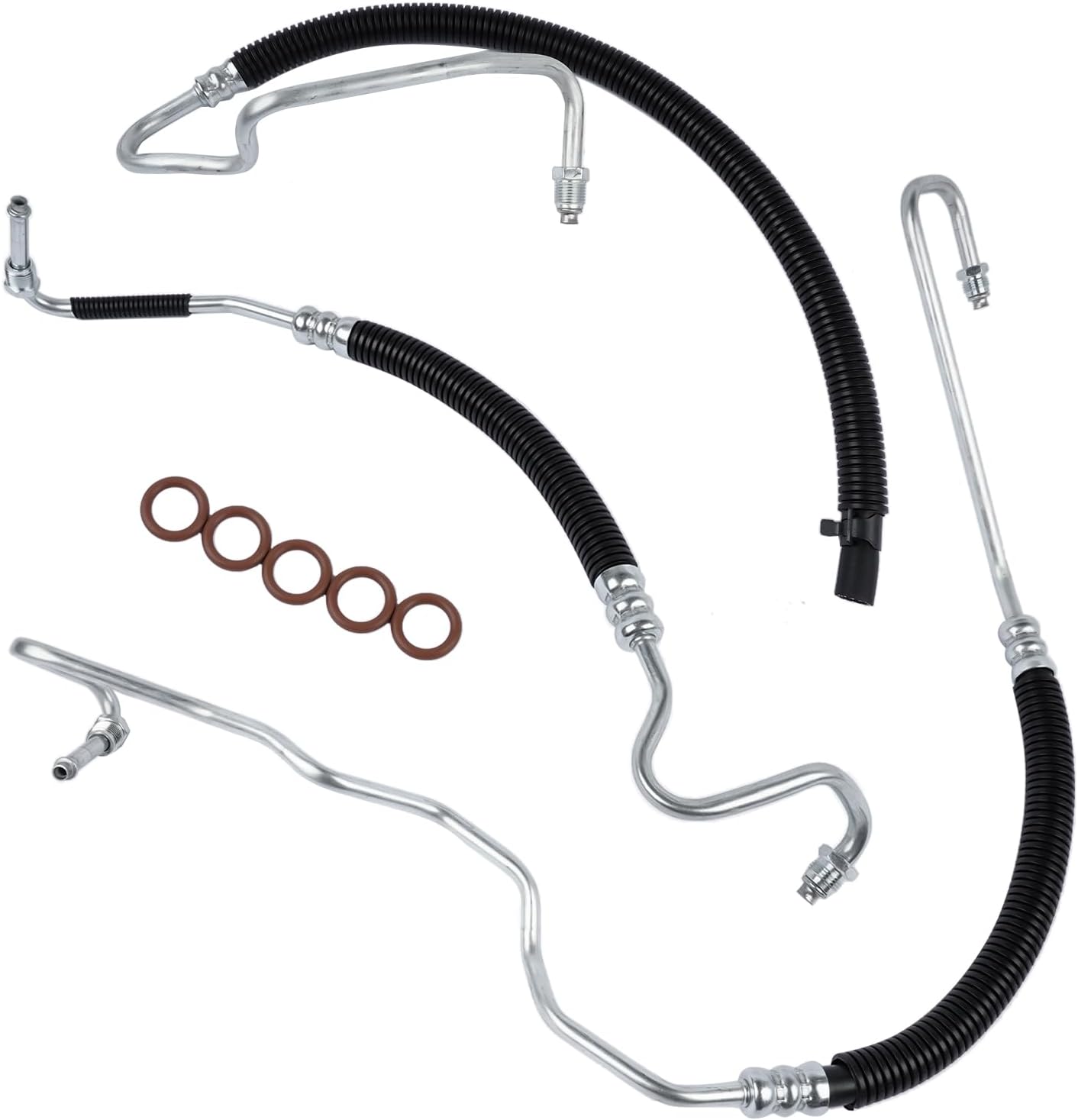 Power Steering Hose Kit 3pcs Replacement for Chevy Silverado GMC Sierra 2500HD 3500 6.6L V8 Turbo Diesel 2001-2006 3401260 3401271 3401941 H80337 H92083 H80422