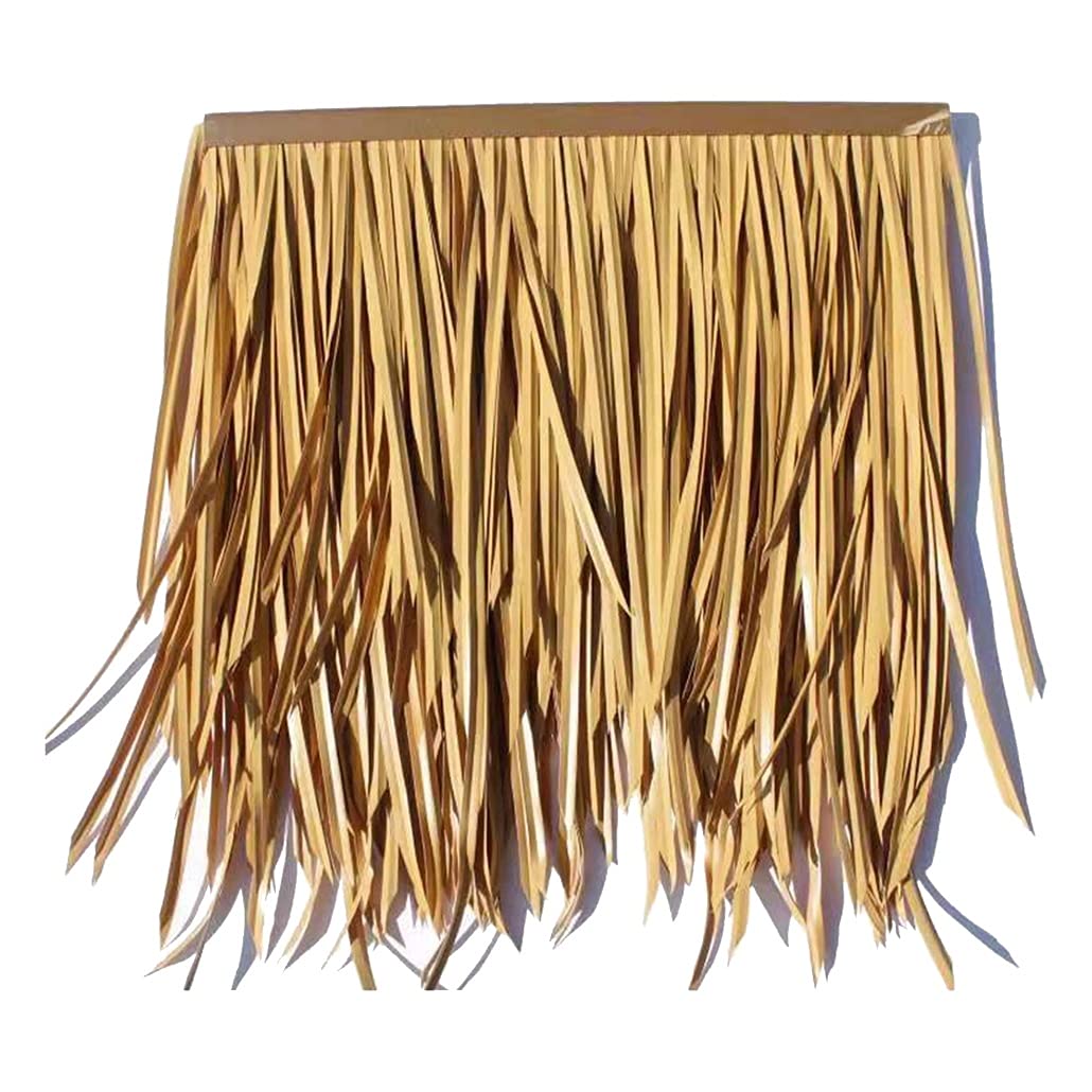 Simulation de chaume jaune en plastique PE pour faux toit de paille et pavillon extérieur, 4pcs