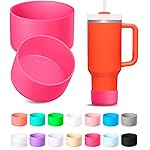 KTKUDY 2Pcs Silicone Boot for Stanley Quencher Tumbler H2.0 30 oz 40 oz & IceFlow 20 oz 30 oz & Intended for Hydro Flask Water Bottle 12-24 oz - Protective Cup Bottom Accessories Fits Stanley Cup