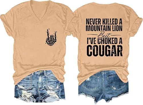 Never Killed A Mountain Lion But Choked A Cougar Funny Shirts for Men