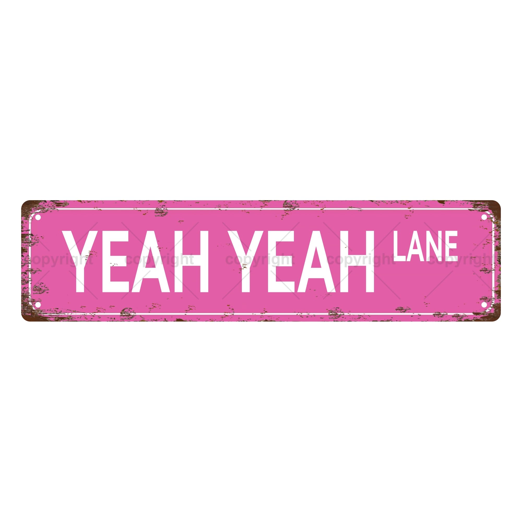 Yeah Yeah Lane Vintage Metal Tin Sign,Street Sign,Home Decor,Room Decor,Wall Decor,Bathroom Decor,Bar Decor,Cafe Decor,Garage Decor,4x16 Inch