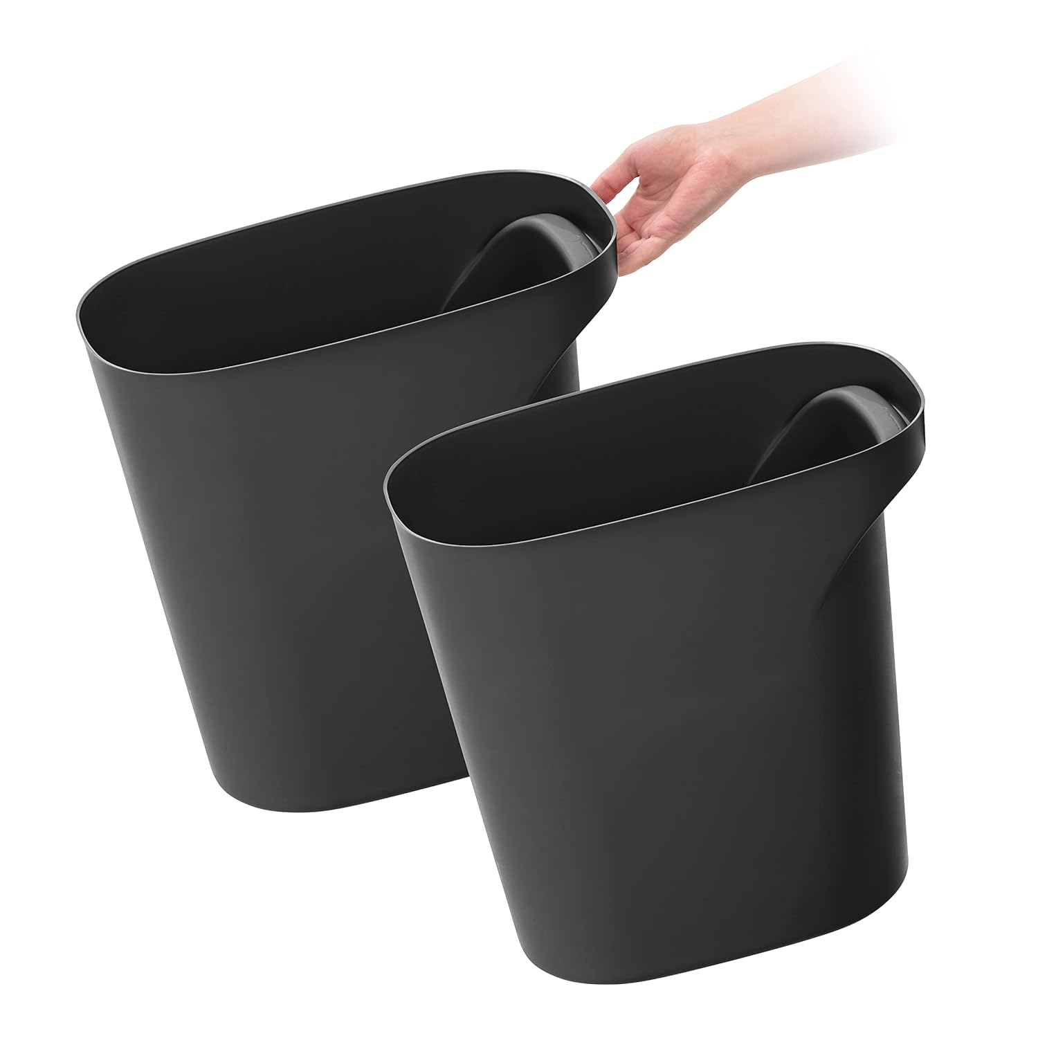 IRIS USA Small Trash Can Wastebasket with Handle 6 Gallon 24 Quart 2-Pack for Bathroom Office Bedroom Under