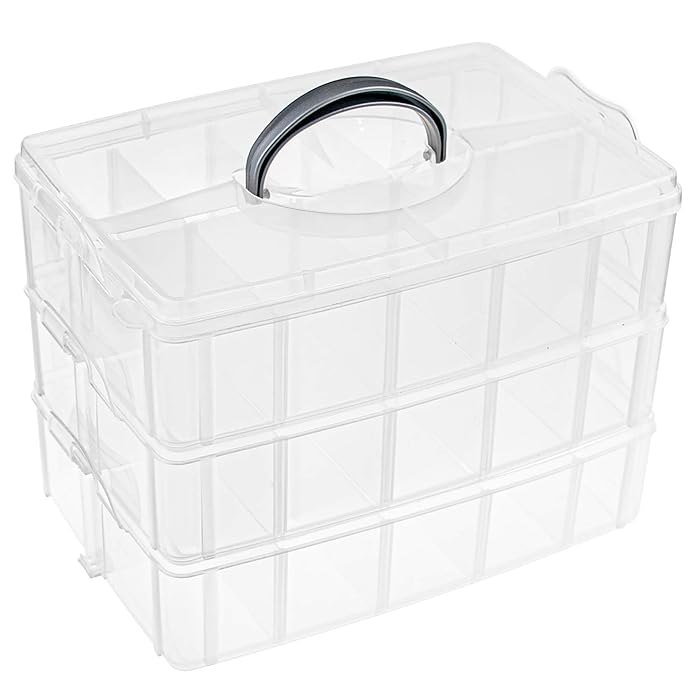 Buy Foraineam 3Tier Stackable Storage Box Organizer with 30 Adjustable Compartments, Plastic